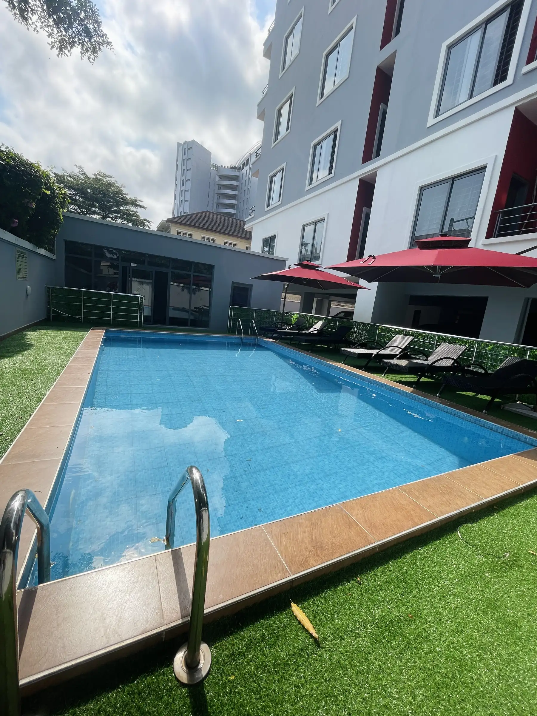The pool and shared grounds